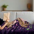 thumbnail image 3 of Abstract Woman Soft Flannel Fleece Throw Blanket, Graphical Style Back View of a Young Lady with Floral Details, Cozy Plush for Indoor and Outdoor Use, 50" x 60", Dark Purple Multicolor, by Ambesonne, 3 of 5