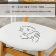 thumbnail image 5 of Dayalane Farmhouse Rattan Dining Chairs Set of 2, Mid Century Modern Kitchen Chairs, Faux Leather Cushioned Wooden Side Chairs with Wicker Curved Back for Dining Room Kitchen Lounge, White, 5 of 9