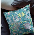 thumbnail image 4 of 26" Teal Yellow Peacock Indoor Outdoor Zip Throw Pillow, 4 of 4