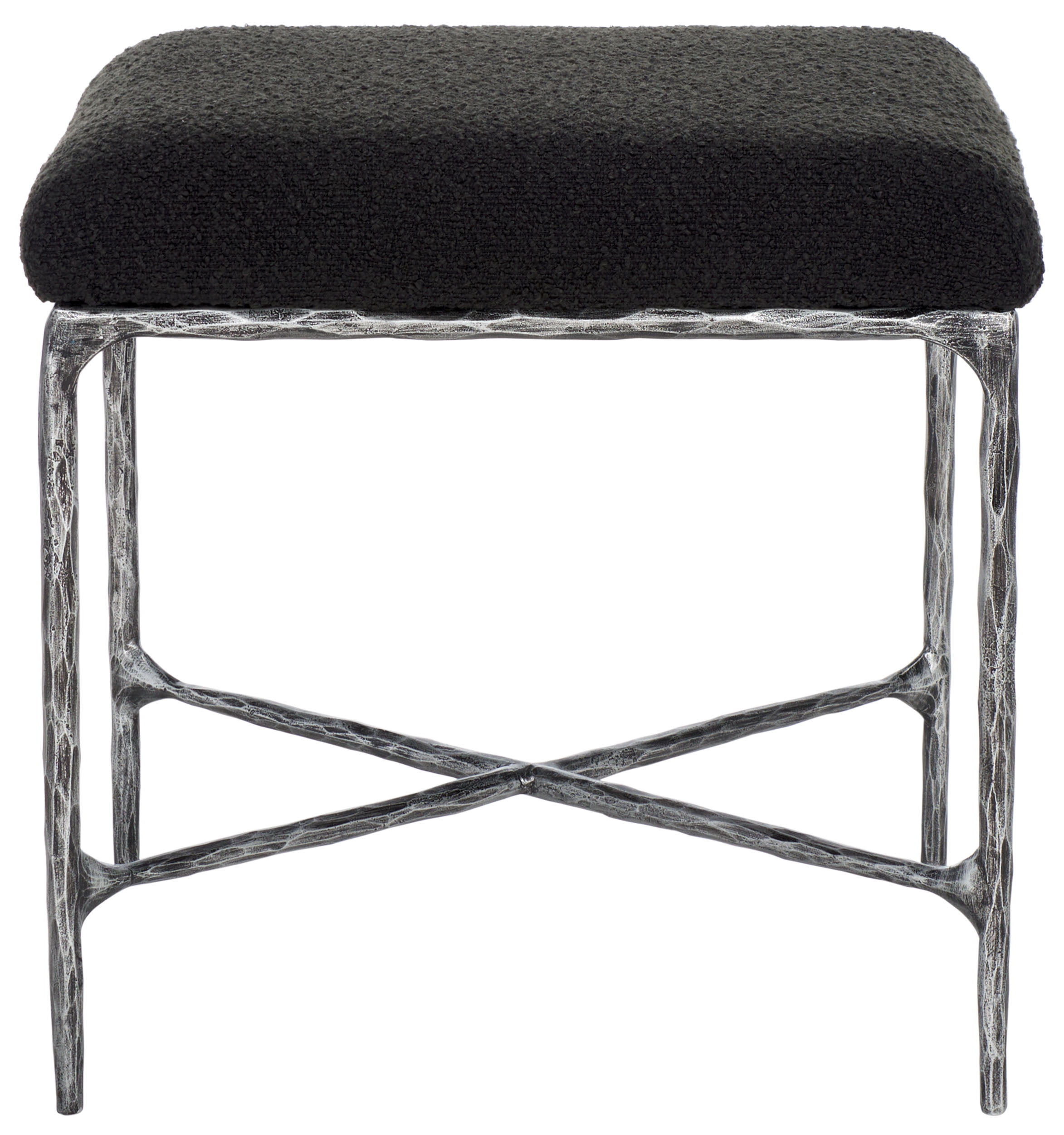 SAFAVIEH Couture Mandy Modern Boucle Ottoman, Black