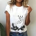 thumbnail image 2 of T-shirts d'Été Décontractés pour Femmes Col Rond Manches Courtes Tee Graphique Tendance Basique Confortable Coupe Ample Blouses Chandail, 2 of 6