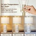 thumbnail image 6 of 26.5in Alabaster Lamp, Marble Lamp Nightstand Lamp Bedside Desk Lamp with White Linen Lampshade for Bedroom Living Room Office, 6 of 8