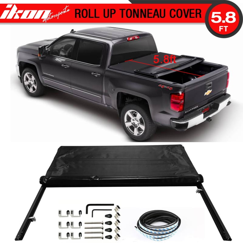 Compatible With 14 17 Chevy Silverado Gmc Sierra 5 8 Ft Bed Lock Soft Roll Up Tonneau Cover Walmart Com Walmart Com