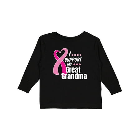 

Inktastic Breast Cancer Awareness I Support My Great Grandma Gift Toddler Boy or Toddler Girl Long Sleeve T-Shirt