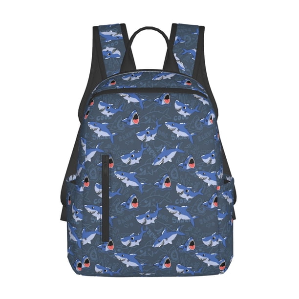 Balery Cartoon Shark Mochila ligera para hombre y mujer: duradera e impermeable, ideal para la escuela, el trabajo, viajes y uso diario.