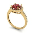 thumbnail image 2 of 1.8 ct Round Cut Natural Garnet with Simulated Diamond Halo Accents 18K Yellow Gold Womens Engagement Ring, 2 of 5