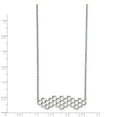 thumbnail image 2 of Stainless Steel Polished Honeycomb 17.75in with 1.25in ext. Necklace; 17.75 inch; for Adults and Teens; for Women and Men, 2 of 2
