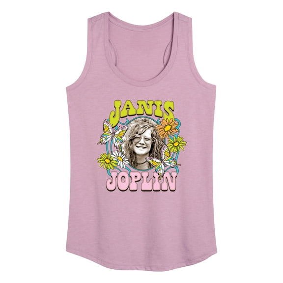 Janis Joplin - Butterfly And Flowers - Women's Racerback Tank Top