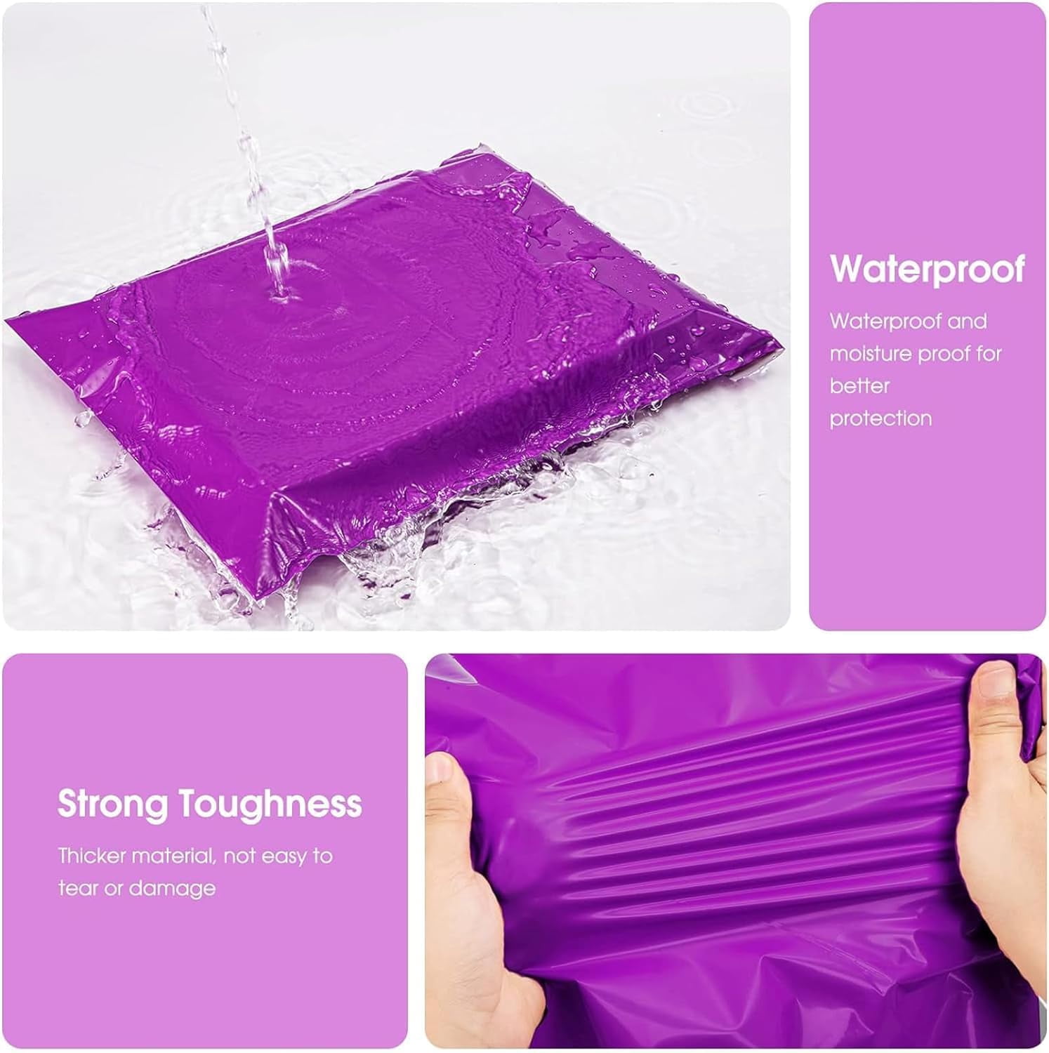 500Pack 12X15.5 Inch Poly Mailers, Durable Shipping Bags for Clothing, Waterproof Mailing Envelopes for Small Business, Lightweight Poly Bags Purple