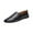 Black, variant on Mens Loafers Apron Toe Simplicity Stretch Flexible Slip on Breathable Comfortable Soft Sole Casual Walking Driving Leather Shoes Shoes White