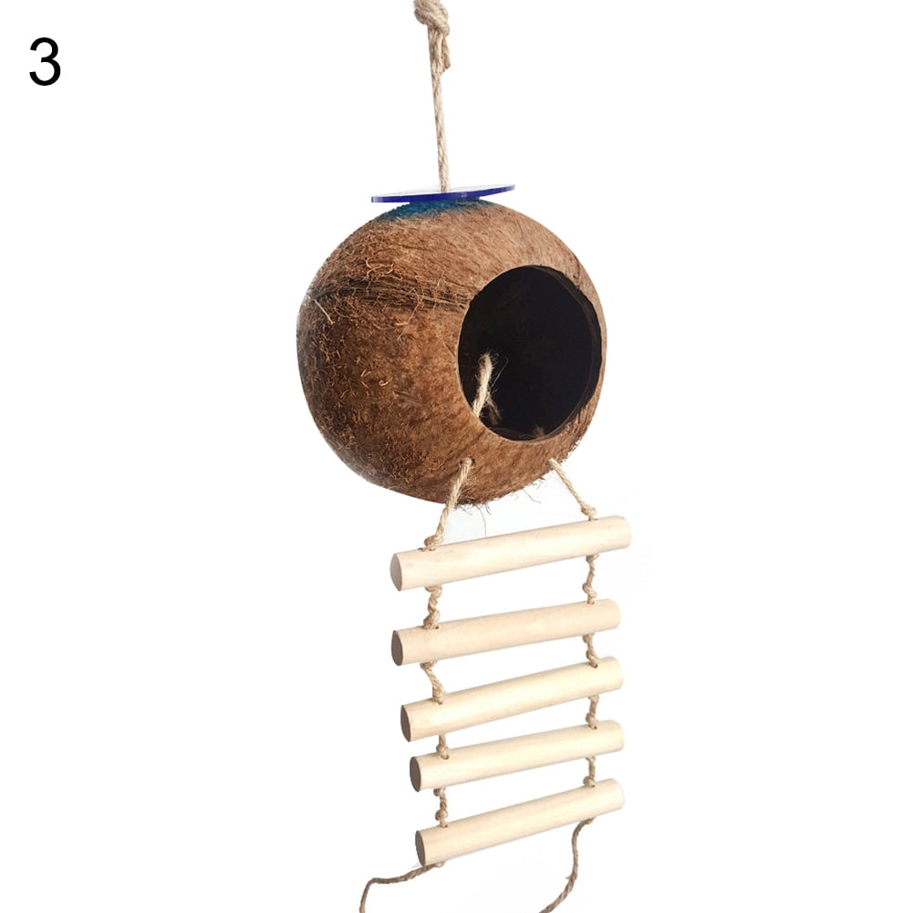 Hanging Coconut Bird House ,Natural Coconut Fiber Shell Bird Nest for