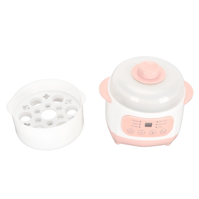 Electric Stew Pot, 1L Soup Porridge Cooker with Ceramic Inner Pot and Steamer, Ceramic Casserole Cooking Pot for Home Kitchen