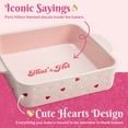 thumbnail image 6 of Paris Hilton 2-Piece Ceramic Nonstick Baking & Casserole Dish Set, Square and Heart-Shaped, Stoneware Baking Set, Pink, 6 of 7