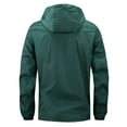 thumbnail image 4 of CHEEREAM Rain Jacket Men Waterproof Sleeve Zipper Pocket Thin Coat Outdoor Jacket Casual Hiking Windbreaker Shell Hooded Green M, 4 of 9