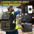 thumbnail image 3 of Tool Backpack,GOCHIFIX Heavy Duty Tool Bag with Hard Bottom,Laptop Compartment and Multiple Pockets,Black, 3 of 7