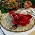 thumbnail image 2 of Be A Deer Bead Embroidered PlacematColor: Cream & RedSize: 13.5" RoundSet of 2, 2 of 10