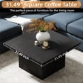 thumbnail image 2 of Fnova Farmhouse Coffee Table for Living Room, 31.5" Square Wood Coffee Table, Easy Assembly, Black, 2 of 10