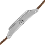Burgi BUR085OR GMT Day Date Crystal Bezel Brown Strap Womens Watch