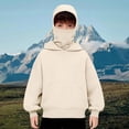 thumbnail image 2 of Wonitaaizi Hoodie for Girls Kids Windproof Hoodies Oversized Full Sweatshirt Jacket with Pockets Beige for Size 14-15 Years, 2 of 7