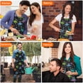 thumbnail image 7 of Black Dinosaurs with Weight Tags Apron-Garden Aprons for Women with Pockets-Cotton Linen Waterproof Kitchen Cooking Gardening Aprons Adjustable for Kitchen,Cooking,BBQ and Salon 33x27 Inch, 7 of 7