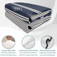 thumbnail image 4 of Quilts Full Size Bedding Set, Navy Blue Striped Lightweight Quilted Comforter, Contemporary Geometric Art Rustic Soft Reversible Bedspread Coverlet with Pillow Covers for All Season, 78" x 90", 4 of 9