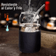 thumbnail image 4 of Set De 4 Vasos Vidrio Con Popote Tapa Bambú Y Funda Silicón color negro, 4 of 5