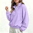 thumbnail image 4 of Diufon Fleece Quarter Zip Women Mock Neck Cuffed Long Sleeve Cozy Warm Pullover Fall Winter Thermal Sweatshirts, 4 of 10