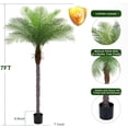 thumbnail image 2 of 7ft Artificial Phoenix Palm Tree, Tall Faux Palm Plant with 15 Adjustable Leaves, Perfect for Outside Patio, Poolside, Home Office, Living Room, Yard Decor, 2 of 9