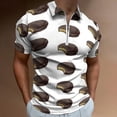 thumbnail image 2 of Chocolate Moon-pie Men Zipper T-shirt Summer Casual Short Sleeve T-shirt Top, 2 of 7
