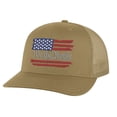 thumbnail image 3 of Distressed Flag Snapback - We The People Trucker with Constitutional Design | Weathered Flag Cap (AlpineGreen), 3 of 9