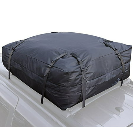 Ivation Car Roof Rack Bag - 100% Waterproof Roof Top Cargo Bag for Cars Vans SUVs + Non Slip Roof Mat & Storage Bag (15 Cubic (Best Cargo Van For Camper Conversion)