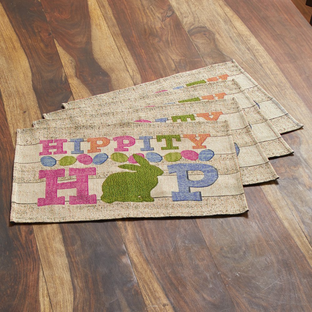 Hippity Hop Tapestry Aesthetic Easter Table Placemats Set of 4