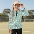 thumbnail image 3 of Psesaysky Toddler Girls Sweatshirts Cute Panda Green Print Stand-up Collar Quarter Zip Pullover Long Sleeve Shirts Tops Girl Fall Winter Clothes 12-13 Years, 3 of 6