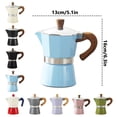 thumbnail image 2 of Retro Italian Stovetop Coffee Maker With Wood Grain Handle Multiple Color Options For Home Espresso Brewing (C), 2 of 4