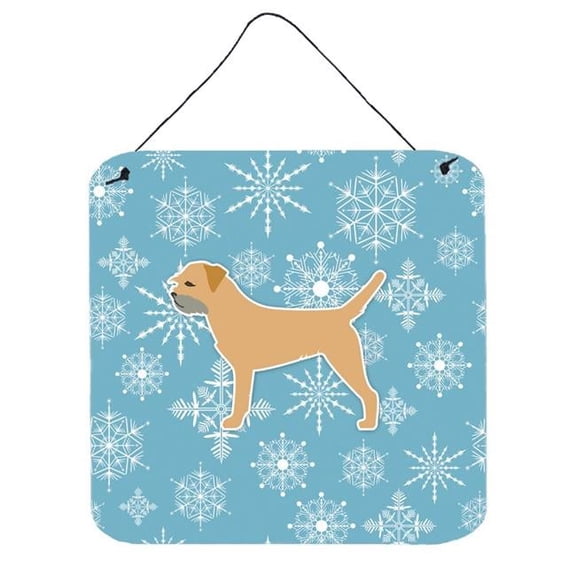 Winter Snowflake Border Terrier Wall or Door Hanging Prints