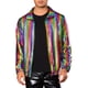 thumbnail image 1 of CHAQUETA Holográfica INSPIRE CHIC para hombres, chaquetas brillantes de manga larga con cuello de pie para fiestas disco M Multicolor, 1 of 5