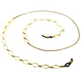 thumbnail image 6 of 2x Gold Meral Beaded Eyewear Retainer Strap - Sunglass Holder Beads Necklace, Retro Eyeglasses String - 70cm Long, 6 of 8