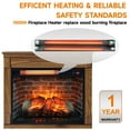 thumbnail image 3 of Innoflame 28" Electric Fireplace with Mantel - Infrared Quartz Fireplace Heater w/Caster & Remote - Realistic Flame & Log - Adjustable Flame Brightness - Firebox for Living Room, Caramel Oak, 3 of 8