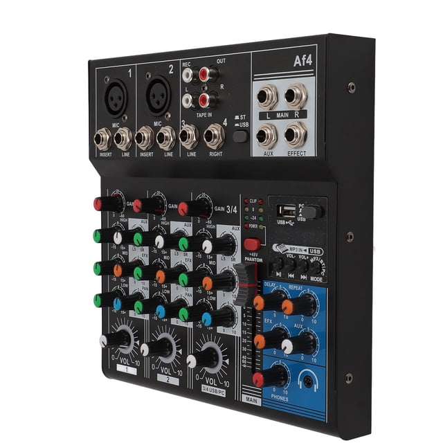 Mezclador de Sonido USB, Amplia Compatibilidad de Conexión Inalámbrica Tipo de Interfaz C Consola de Mezcla de 4 Canales para el Rendimiento del Escenario