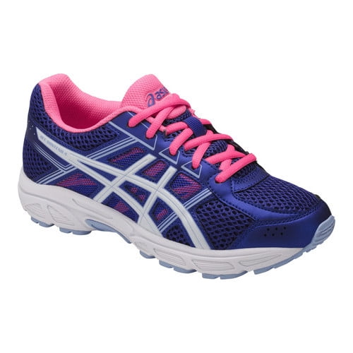 asics unisex gel-contend 4 gs running shoe, purple/white/airy blue, 6.5 ...