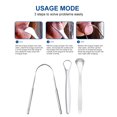 thumbnail image 3 of 3 unids/set raspador de lengua de acero inoxidable limpiador de lengua Oral boca médica yeacher raspador de lengua, 3 of 7