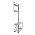 Zenvida Hall Tree Entryway Bench Shoe Storage Coat Rack Shelves Metal