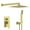 Brushed Gold, variant on Shower System Shower Faucet Combo Set Wall Mounted with Rainfall Shower Head and handheld shower faucet, Rough-In Valve