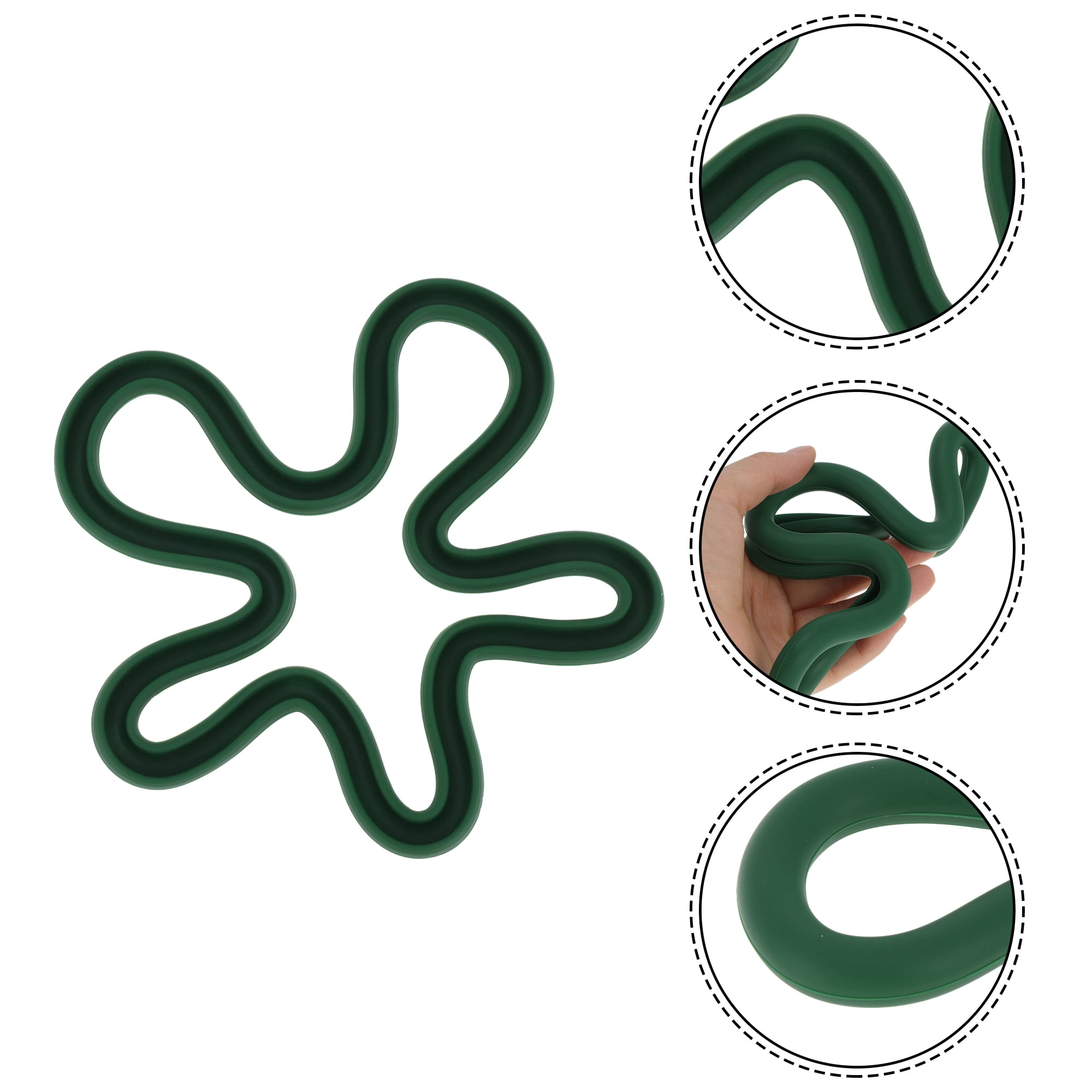 Unique Bargains Geometric Irregular Silicone Coaster for Drinks and Kitchen Dark Green