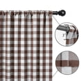 thumbnail image 6 of Buffalo Check Plaid Curtains for Living Room, Bedroom Farmhouse Gingham Style  Texture Rod Pocket Semi Curtain Drapes, Brown, 52 x 84 Inch(2 Panels), 6 of 6