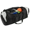 thumbnail image 3 of Extra Large 26 Inch 79 Liter Duffel Bag 48 Inch Long Shoulder Strap, Reflective Piping for Travel, Gym, Sports, Track, Field, Men, Women in Black, 3 of 6