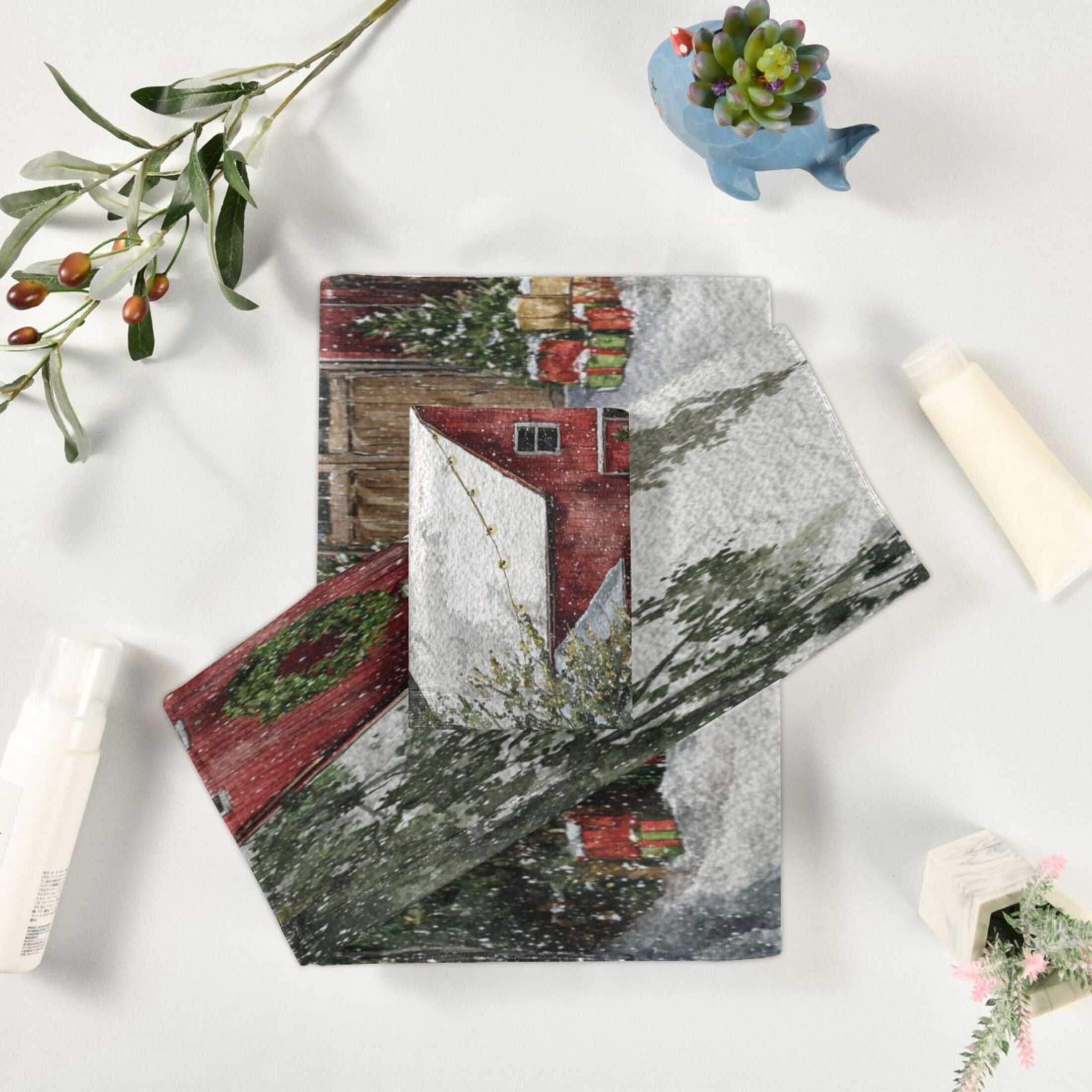 3 Piece Bath Towels Set Bath Towel, Hand Towel and Face Towel for Bathroom, Gym, Hotel Old Red Barn