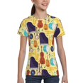 thumbnail image 4 of Honeii Musical Instruments Print Kids Boy T-Shirt,Breathable Round Neck Tee,Stylish Summer Tee for Boys, for Outdoor Activities and Casual Wear, 4 of 7