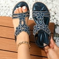 thumbnail image 2 of WILLBEST Sandalias De Plataforma Con Tiras Cruzadas Y Diamantes De Imitación Para Mujer, Sandalias Con Correa Elástica En El Tobillo, Zapatos Casuales De Playa Bohemios 1308, 2 of 7
