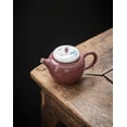 thumbnail image 3 of Tea Cup Set Household Anti Scalding Tea Making Kettle Teaware 150ml Creative Small Apple Pot Hand-painted Purple Butterfly Porcelain Teapot Teapots & Coffee Servers Travel Tea Set, 3 of 9